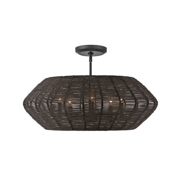 Pendelleuchte Schwarz Ø 71 cm Rattan Metall 5x E14 groß