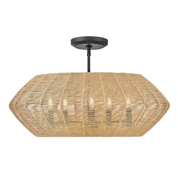 Hängelampe Boho Ø 71 cm Rattan Metall 5x E14 ESMOND