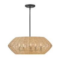 Hängelampe Boho Ø 71 cm Rattan Metall 5x E14...