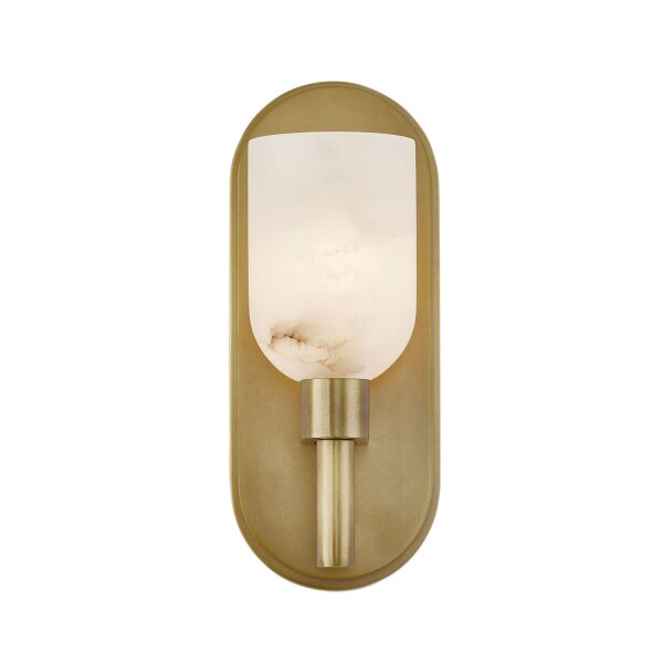 Wandlampe klein H: 22,9 cm Alabaster Metall E14