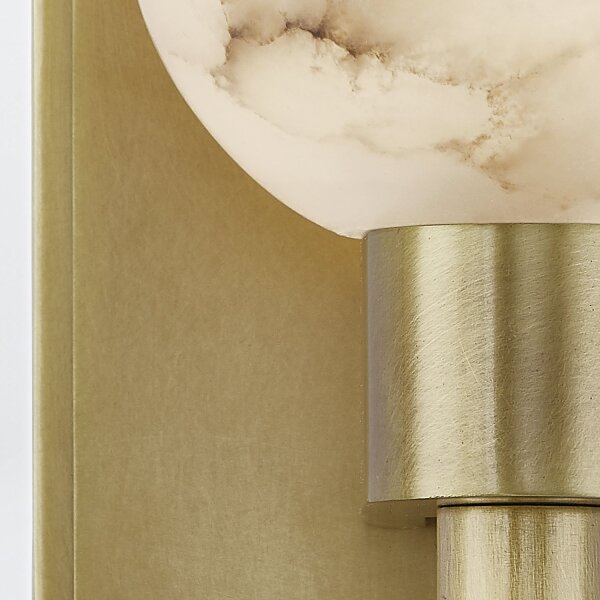 Wandlampe klein H: 22,9 cm Alabaster Metall E14