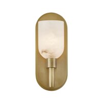 Wandlampe klein H: 22,9 cm Alabaster Metall E14