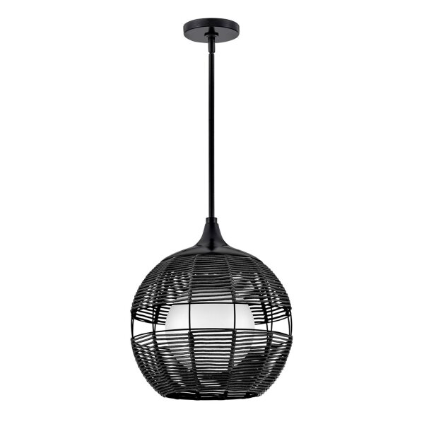 Pendelleuchte außen IP44 Ø 35,9 cm Schwarz Weiß FARAM