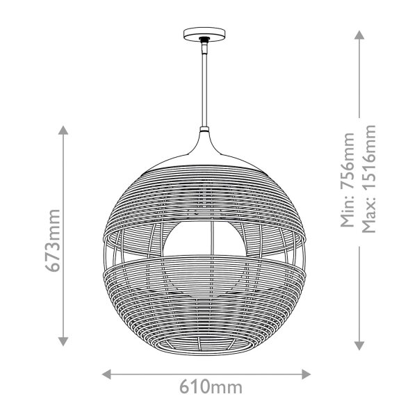 Außenlampe rund Ø 61 cm Doppel Kugelschirm IP44 Modern