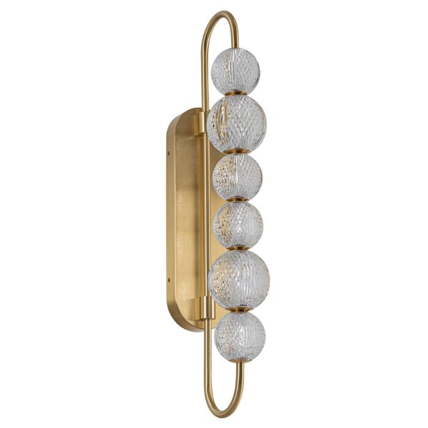 Wandlampe LED groß H: 74,6 cm in Messing 3000K warmweiß