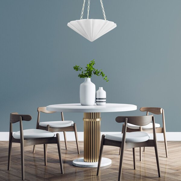 Hängelampe Weiß antik Ø 57,2 cm H: max. 208,6 cm 3x E27