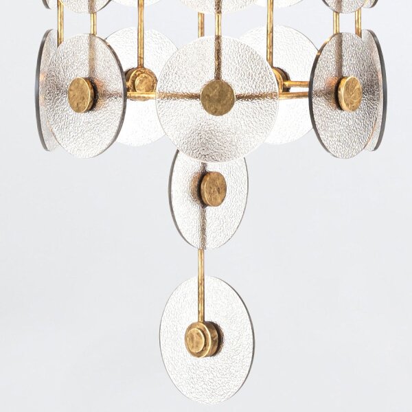 Pendelleuchte Rauchglas Metall Ø 57,2 cm in Gold Antik Grau