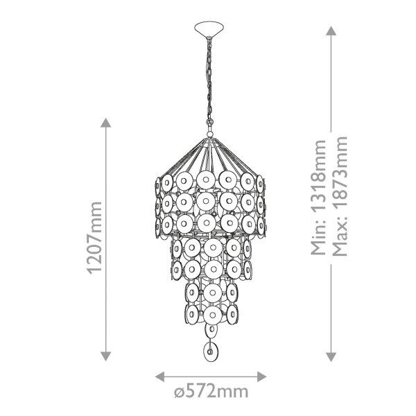 Pendelleuchte Rauchglas Metall Ø 57,2 cm in Gold Antik Grau