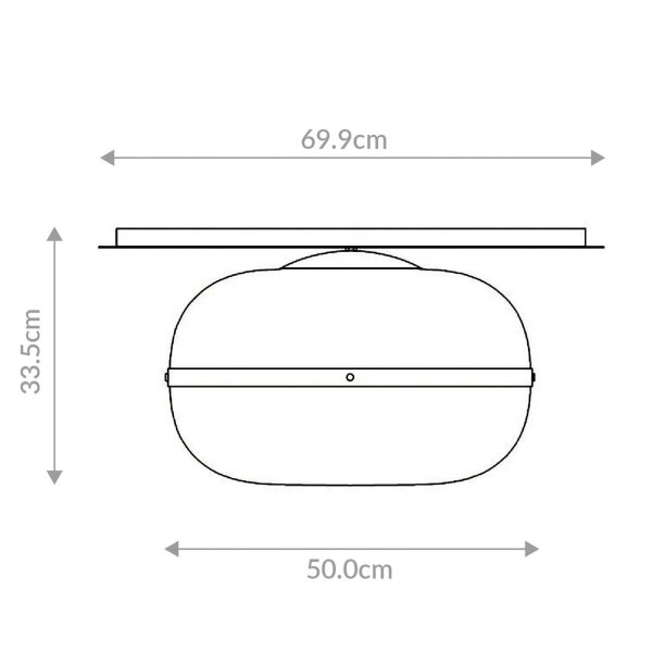 Deckenleuchte rund D: 50 cm Metall Rauchglas für 3x E27
