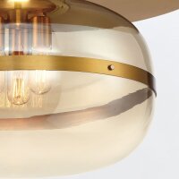 Deckenleuchte rund D: 50 cm Metall Rauchglas für 3x E27