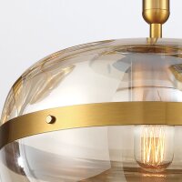 Hängeleuchte rund Ø 36 cm Rauchglas Metall in...