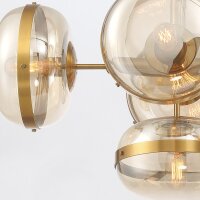 Pendelleuchte Esstisch B: 137,8 cm lang E27 Rauchglas Metall