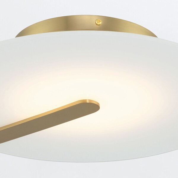 LED Deckenleuchte Glas Metall Ø 43,2 cm rund in Weiß Gold