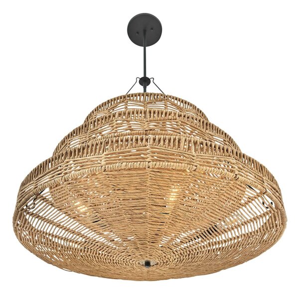 Hängelampe Korbschirm Rattan Ø 76,2 cm rund Modern