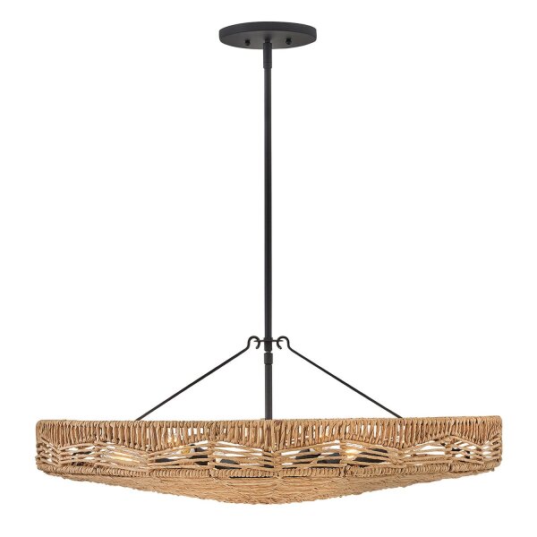 Hängeleuchte rund Ø 76,2 cm groß Rattan Korbschirm
