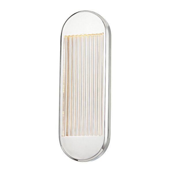 Wandleuchte LED H: 42,2 cm Metall Glas in Nickel poliert