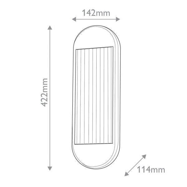 Wandleuchte LED H: 42,2 cm Metall Glas in Nickel poliert