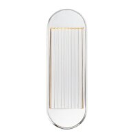 Wandleuchte LED H: 42,2 cm Metall Glas in Nickel poliert