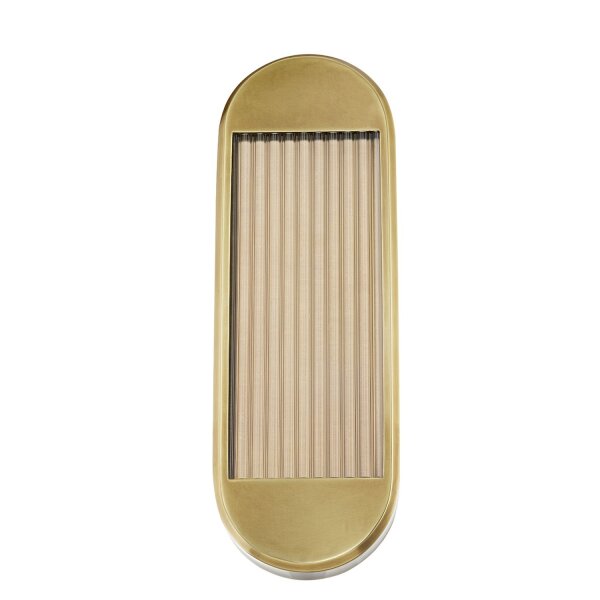 LED Wandlampe Metall Glas H: 42,2 cm in Messing Antik