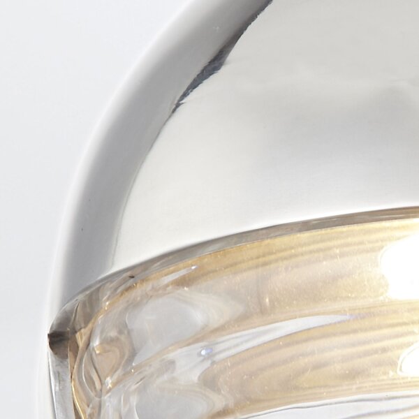 Wandlampe LED rund Ø 14,3 cm Metall Glas in Nickel poliert