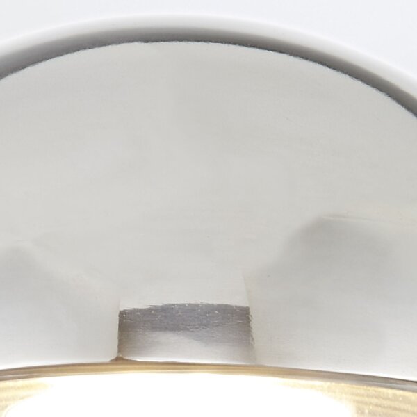 Wandlampe LED rund Ø 14,3 cm Metall Glas in Nickel poliert