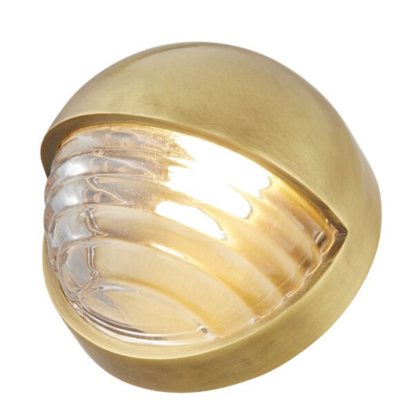 LED Wandleuchte innen rund Ø 14,3 cm klein in Messing Antik