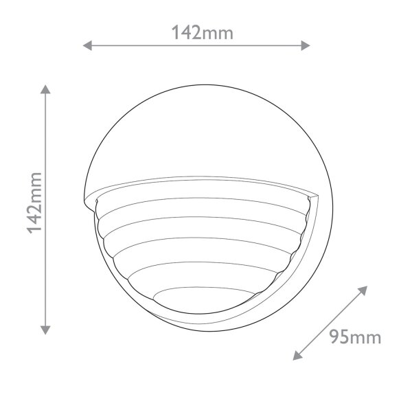LED Wandleuchte innen rund Ø 14,3 cm klein in Messing Antik
