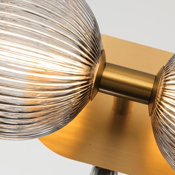 LED Wandlampe IP44 39 cm Metall Rauchglas Kugelschirm Bad