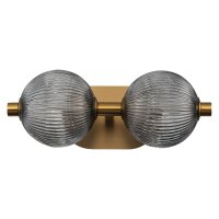 LED Wandlampe IP44 39 cm Metall Rauchglas Kugelschirm Bad
