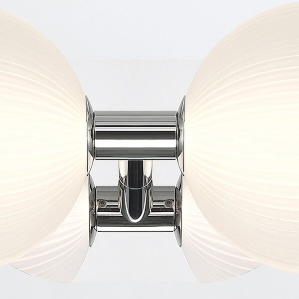LED Wandlampe Badezimmer 39 cm Glas Metall in Nickel Weiß IP44