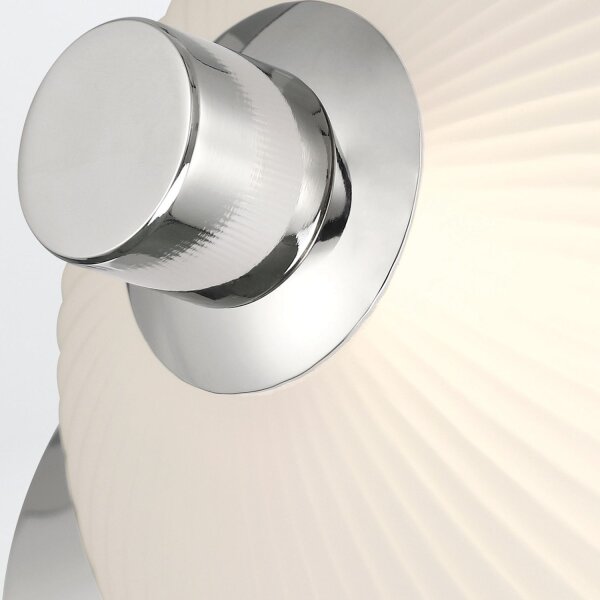 LED Wandlampe Badezimmer 39 cm Glas Metall in Nickel Weiß IP44
