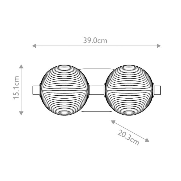 LED Wandlampe Badezimmer 39 cm Glas Metall in Nickel Weiß IP44