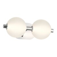 LED Wandlampe Badezimmer 39 cm Glas Metall in Nickel...
