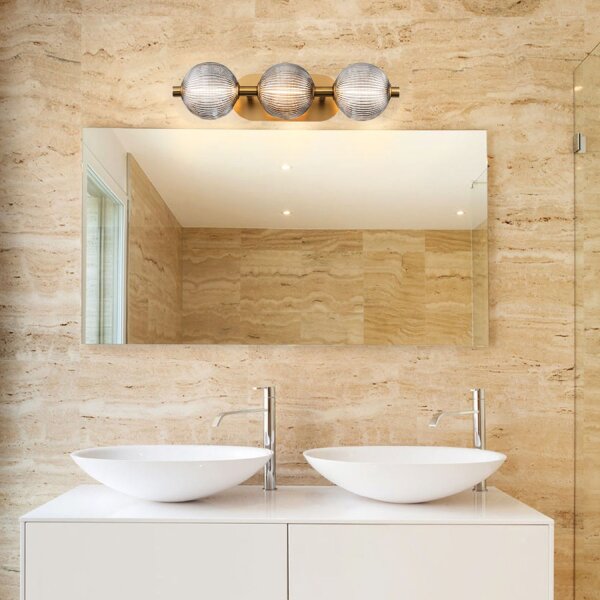 Wandleuchte LED IP44 58,7 cm Metall Glas 3000 K Bad