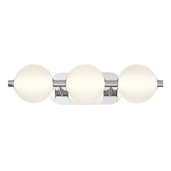 Badezimmerleuchte LED 58,7 cm Metall Glas in Nickel Weiß IP44