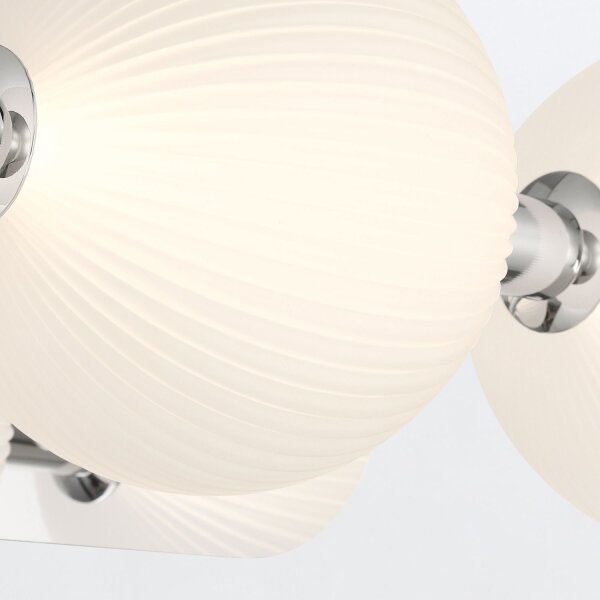 Badezimmerleuchte LED 58,7 cm Metall Glas in Nickel Weiß IP44