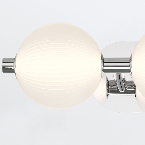 Badezimmerleuchte LED 58,7 cm Metall Glas in Nickel Weiß IP44