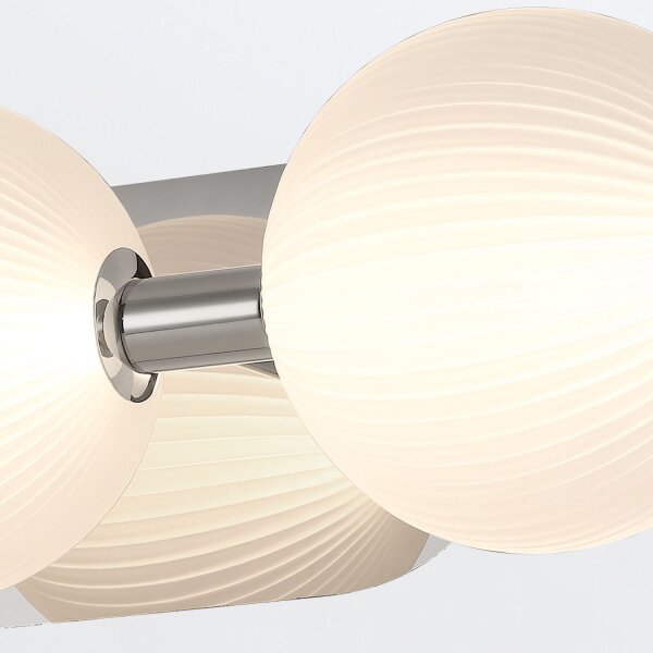 Badezimmerleuchte LED 58,7 cm Metall Glas in Nickel Weiß IP44