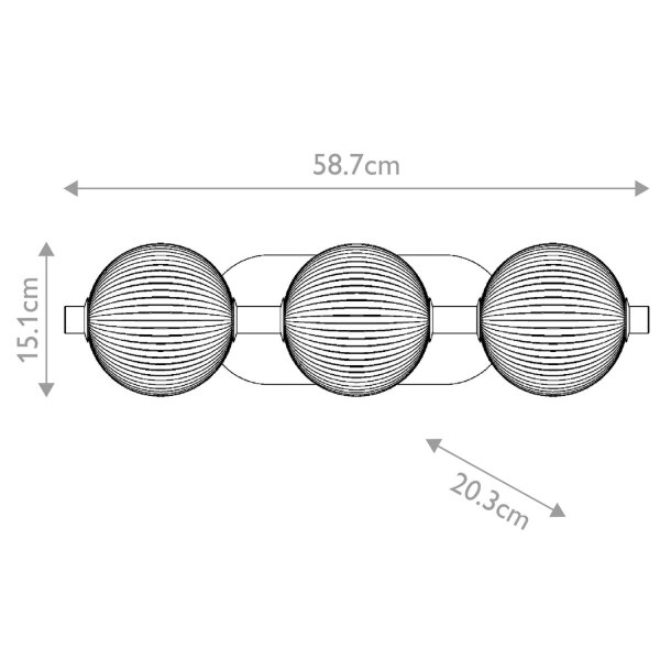 Badezimmerleuchte LED 58,7 cm Metall Glas in Nickel Weiß IP44