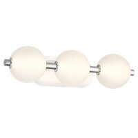 Badezimmerleuchte LED 58,7 cm Metall Glas in Nickel...