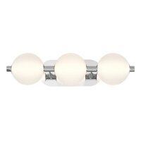 Badezimmerleuchte LED 58,7 cm Metall Glas in Nickel...