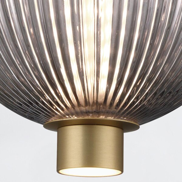 Pendelleuchte LED rund Ø 15,2 cm 3000 K Rauchglas Metall