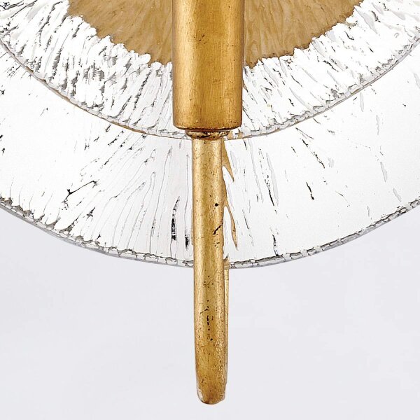 Wandleuchte innen H: 30 cm in Messing Antik aus Stahl Glas