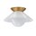 Deckenlampe Weiß Messing antik Ø 36,6 cm E27 Retro Metall Glas