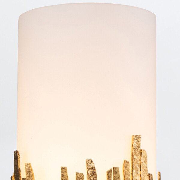 Wandleuchte Bad H: 45,7 cm IP44 E14 Metall Glas in Blattgold