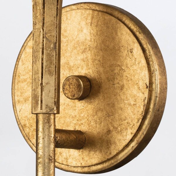 Wandleuchte Bad H: 45,7 cm IP44 E14 Metall Glas in Blattgold