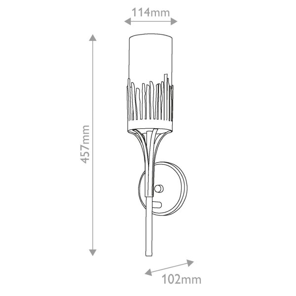 Wandleuchte Bad H: 45,7 cm IP44 E14 Metall Glas in Blattgold