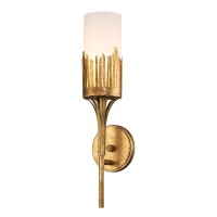 Wandleuchte Bad H: 45,7 cm IP44 E14 Metall Glas in Blattgold
