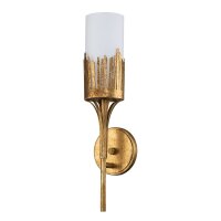 Wandleuchte Bad H: 45,7 cm IP44 E14 Metall Glas in Blattgold