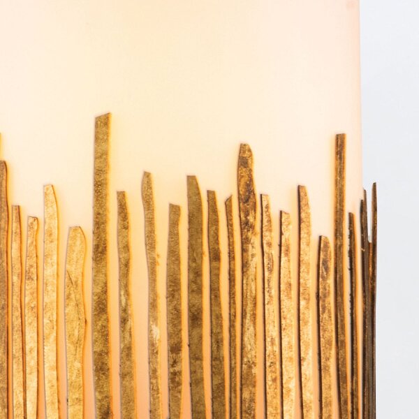 Hängeleuchte schmal Ø 15,9 cm Metall Glas in Blattgold Antik